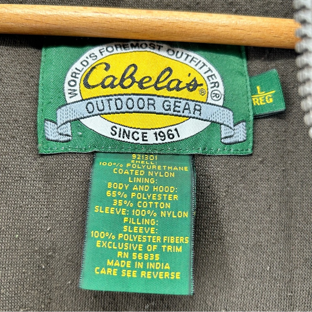 Cabela's Outdoor Gear‎ Jacket Mens L Brown Hooded Full Zip Lined Windbreaker - Picture 2 of 9